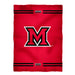 Miami Ohio RedHawks Vive La Fete Game Day Warm Lightweight Fleece Red Throw Blanket 40 X 58 Logo and Stripes