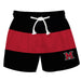Miami Ohio RedHawks Vive La Fete Black Red Stripes Swimtrunks V2