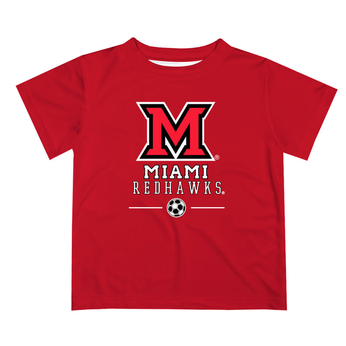 Miami Ohio RedHawks Vive La Fete Soccer V1 Red Short Sleeve Tee Shirt