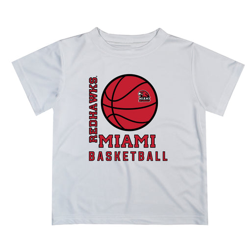 Miami Ohio RedHawks Vive La Fete Basketball V1 White Short Sleeve Tee Shirt