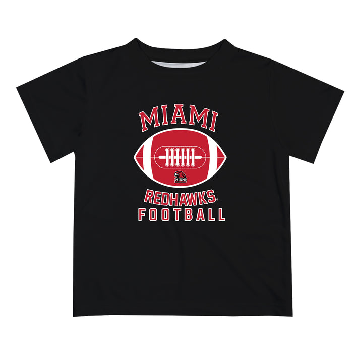 Miami Ohio RedHawks Vive La Fete Football V2 Black Short Sleeve Tee Shirt