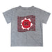 Miami Ohio RedHawks Vive La Fete  Gray Art V1 Short Sleeve Tee Shirt
