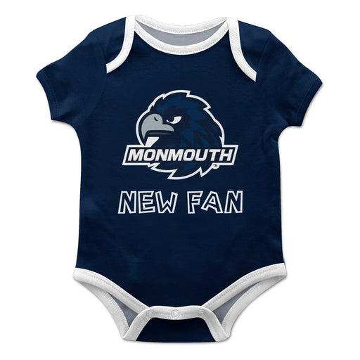 Monmouth Hawks Vive La Fete Infant Game Day Navy Short Sleeve Onesie New Fan Logo and Mascot Bodysuit - Vive La Fête - Online Apparel Store