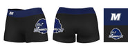 Monmouth Hawks Vive La Fete Game Day Logo on Thigh & Waistband Black & Navy Women Booty Workout Shorts 3.75 Inseam" - Vive La Fête - Online Apparel Store