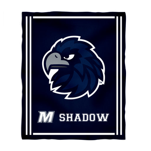 Monmouth Hawks Vive La Fete Kids Game Day Navy Plush Soft Minky Blanket 36 x 48 Mascot