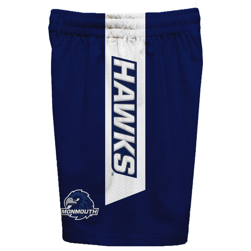 Monmouth Hawks Vive La Fete Game Day Blue Stripes Boys Solid White Athletic Mesh Short - Vive La Fête - Online Apparel Store