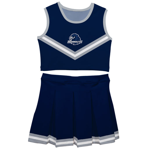 Monmouth Hawks Vive La Fete Game Day Blue Sleeveless Cheerleader Set