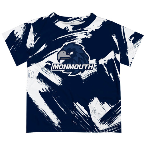 Monmouth Hawks Vive La Fete Boys Game Day Navy Short Sleeve Tee Paint Brush