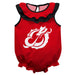 Minnesota State Dragons Red Sleeveless Ruffle Onesie Logo Bodysuit by Vive La Fete
