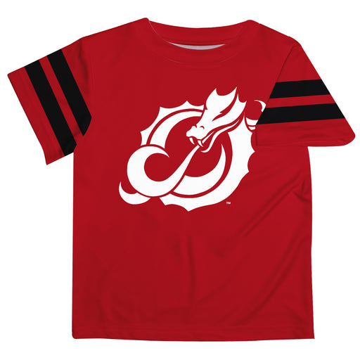Minnesota State Dragons Vive La Fete Boys Game Day Red Short Sleeve Tee with Stripes on Sleeves - Vive La Fête - Online Apparel Store