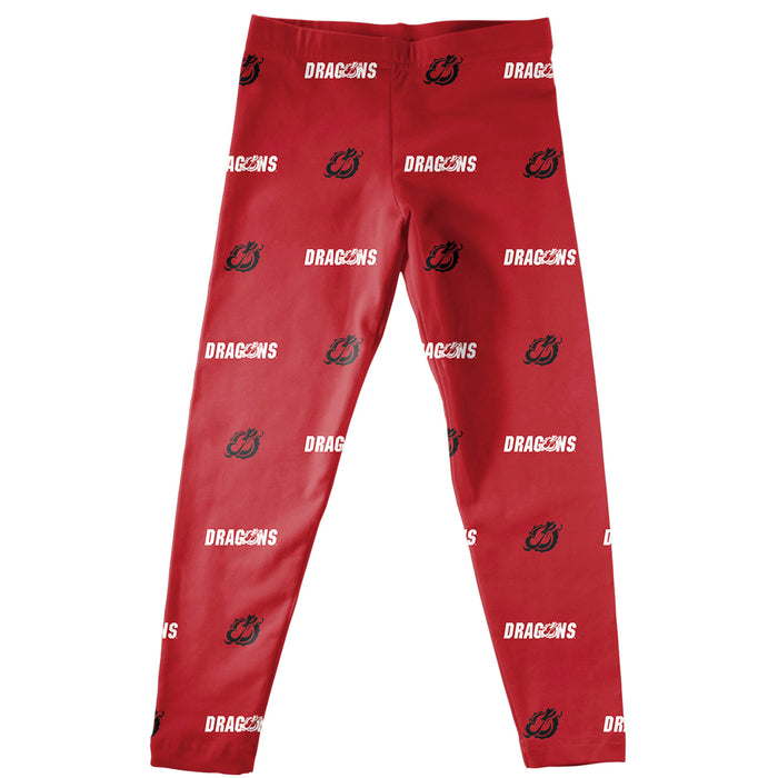 Minnesota State Dragons Vive La Fete Girls Game Day All Over Logo Elastic Waist Classic Play Red Leggings Tights - Vive La Fête - Online Apparel Store