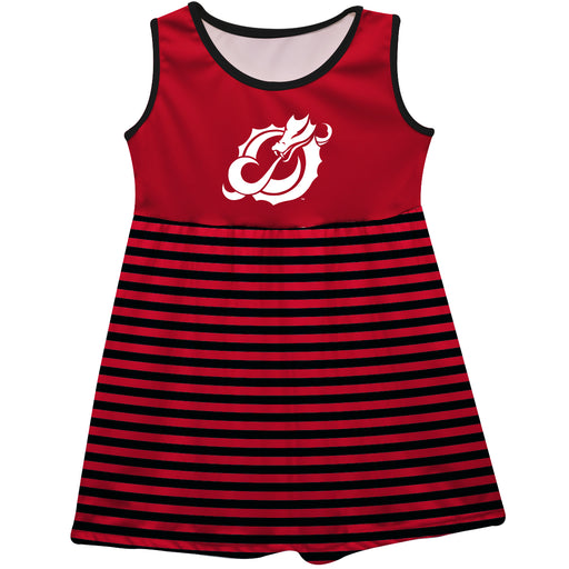 Minnesota State Dragons Vive La Fete Girls Game Day Sleeveless Tank Dress Solid Red Logo Stripes on Skirt - Vive La Fête - Online Apparel Store