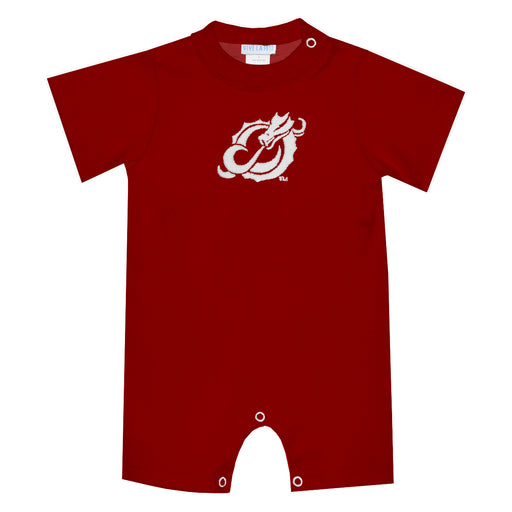 Minnesota State Dragons Embroidered Red Knit Short Sleeve Boys Romper