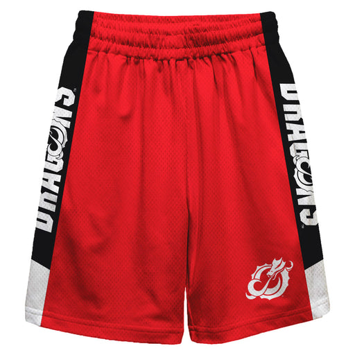 Minnesota State Dragons Vive La Fete Game Day Red Stripes Boys Solid Black Athletic Mesh Short