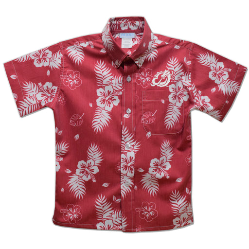 Minnesota State Dragons Red Hawaiian Short Sleeve Button Down Shirt
