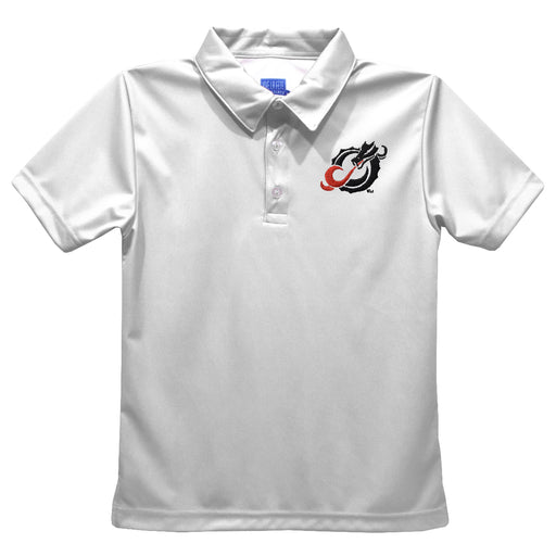 Minnesota State Dragons Embroidered White Short Sleeve Polo Box Shirt