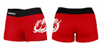 Minnesota State Dragons Vive La Fete Logo on Thigh & Waistband Red Black Women Yoga Booty Workout Shorts 3.75 Inseam - Vive La Fête - Online Apparel Store