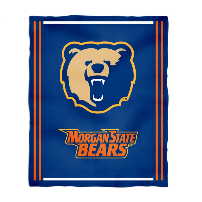 Morgan State Bears Vive La Fete Kids Game Day Blue Plush Soft Minky Blanket 36 x 48 Mascot