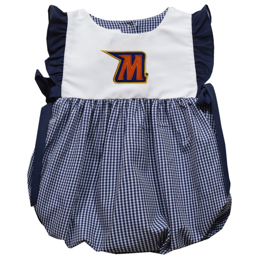 Morgan State Bears Embroidered Navy Gingham Short Sleeve Girls Bubble
