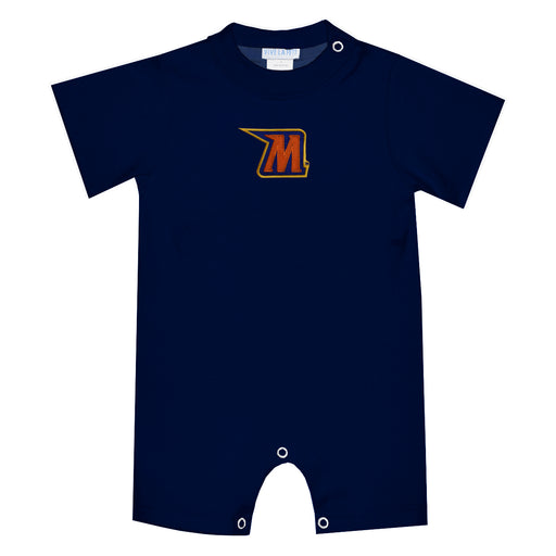 Morgan State Bears Embroidered Navy Knit Short Sleeve Boys Romper