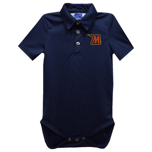 Morgan State Bears  Embroidered Navy Solid Knit Polo Onesie