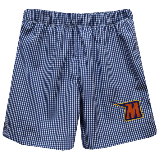 Morgan State Bears Embroidered Navy Gingham Pull On Short