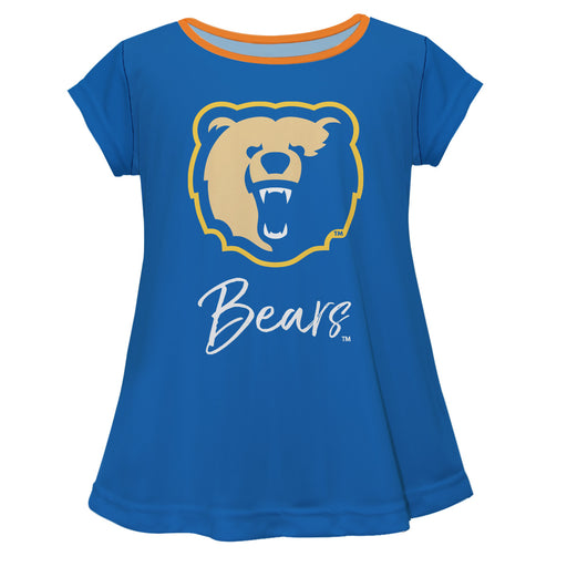 Morgan State Bears Vive La Fete Girls Game Day Short Sleeve Blue Top with School Logo and Name