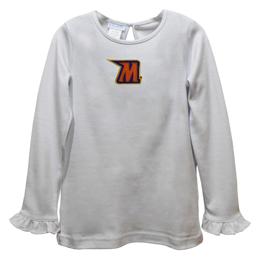 Morgan State Bears Embroidered White Knit Long Sleeve Girls Blouse