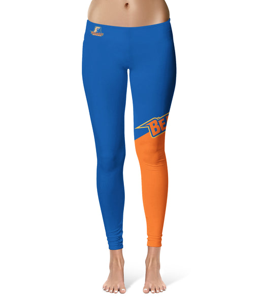 Morgan State Bears Vive La Fete Game Day Collegiate Leg Color Block Women Blue Orange Yoga Leggings