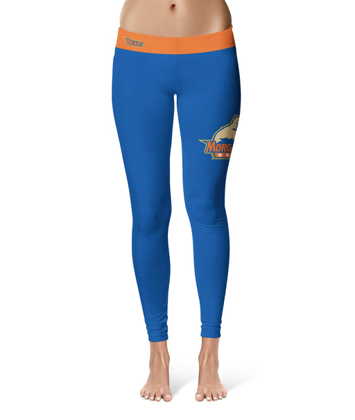 Morgan State Bears Vive La Fete Game Day Collegiate Logo on Thigh Blue Women Yoga Leggings 2.5 Waist Tights