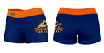 Morgan State Bears Vive La Fete Logo on Thigh & Waistband Blue Orange Women Yoga Booty Workout Shorts 3.75 Inseam - Vive La Fête - Online Apparel Store