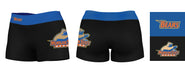 Morgan State Bears Vive La Fete Logo on Thigh & Waistband Black & Blue Women Yoga Booty Workout Shorts 3.75 Inseam - Vive La Fête - Online Apparel Store