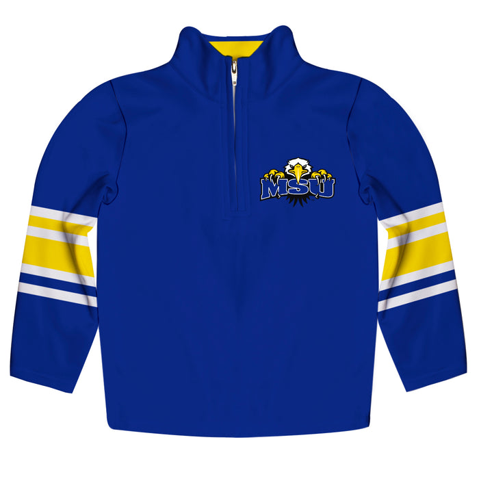 Morehead State Eagles Vive La Fete Game Day Blue Quarter Zip Pullover Stripes on Sleeves - Vive La Fête - Online Apparel Store