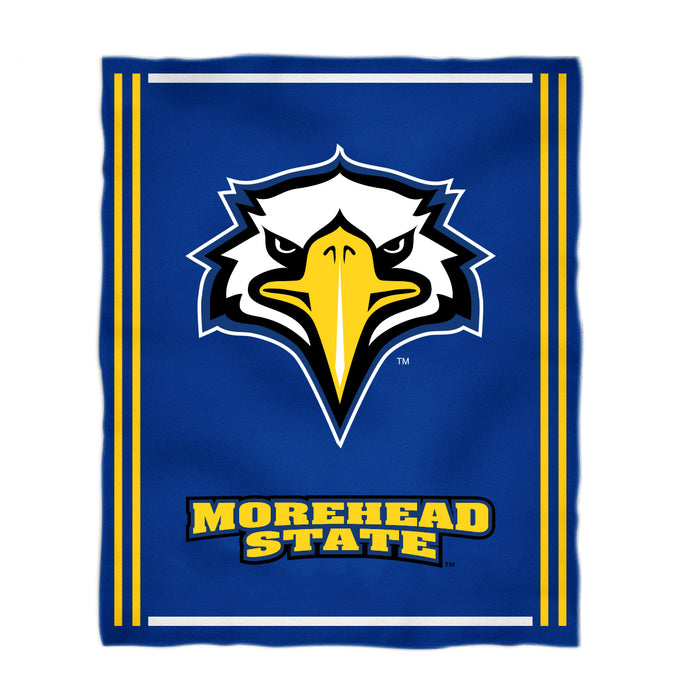 Morehead State Eagles Vive La Fete Kids Game Day Blue Plush Soft Minky Blanket 36 x 48 Mascot