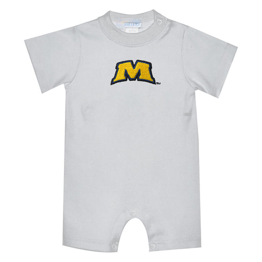 Morehead State Eagles Embroidered White Knit Short Sleeve Boys Romper