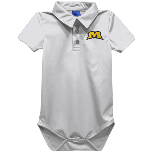 Morehead State Eagles Embroidered White Solid Knit Polo Onesie
