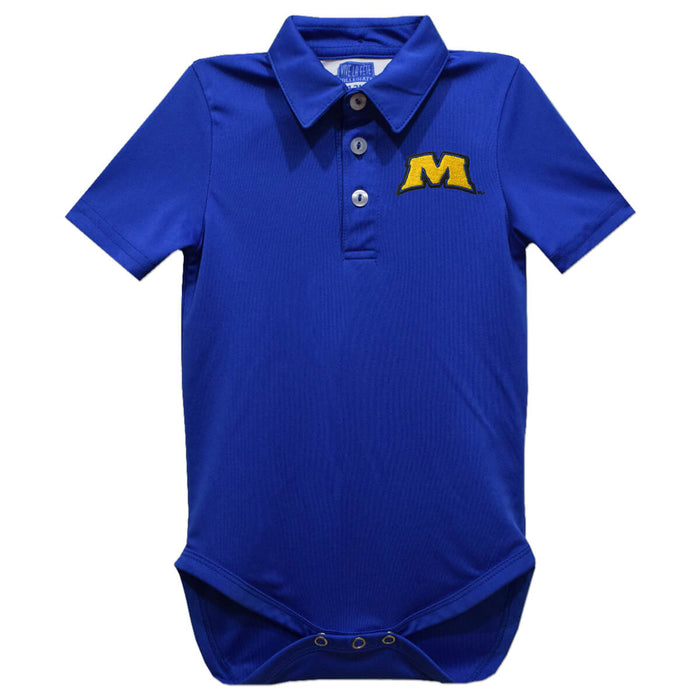 Morehead State Eagles Embroidered Royal Solid Knit Polo Onesie