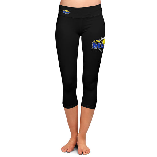 Morehead State Eagles Vive La Fete Game Day Collegiate Large Logo on Thigh and Waist Youth Black Capri Leggings