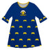 Morehead State Eagles Vive La Fete Girls Game Day 3/4 Sleeve Solid Blue All Over Logo on Skirt