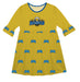 Morehead State Eagles Vive La Fete Girls Game Day 3/4 Sleeve Solid Gold All Over Logo on Skirt