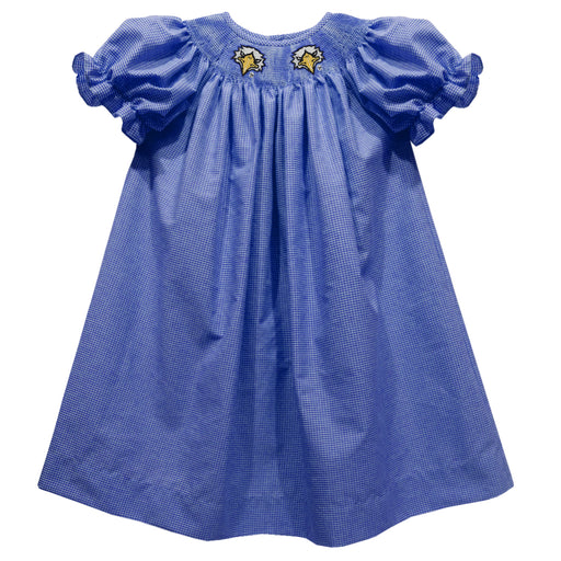 Morehead State Eagles Smocked Royal Gingham Short Sleeve Bishop