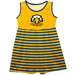 Morehead State Eagles Vive La Fete Girls Game Day Sleeveless Tank Dress Solid Gold Logo Stripes on Skirt