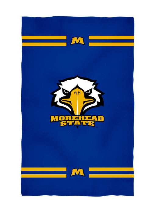 Morehead State Eagles Vive La Fete Game Day Absorbent Premium Blue Beach Bath Towel 31 x 51 Logo and Stripes