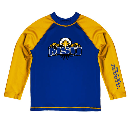 Morehead State Eagles Vive La Fete Blue and Gold Long Sleeve Raglan Rashguard