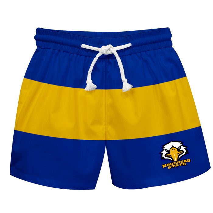 Morehead State Eagles Vive La Fete Blue Gold Stripes Swimtrunks V2