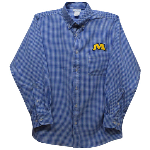 Morehead State Eagles Embroidered Royal Gingham Long Sleeve Button Down