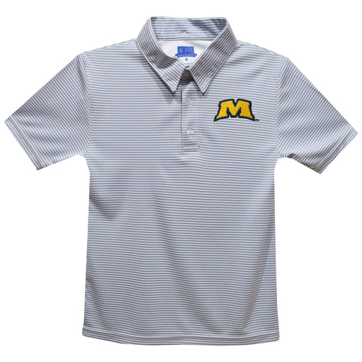 Morehead State Eagles Embroidered Gray Stripes Short Sleeve Polo Box Shirt
