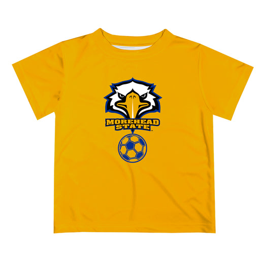 Morehead State Eagles Vive La Fete Soccer V1 Yellow Short Sleeve Tee Shirt