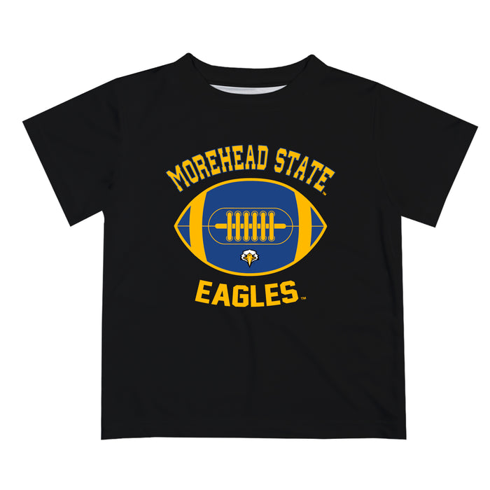 Morehead State Eagles Vive La Fete Football V2 Black Short Sleeve Tee Shirt