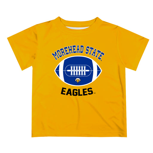 Morehead State Eagles Vive La Fete Football V2 Yellow Short Sleeve Tee Shirt